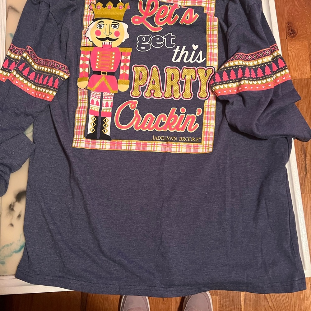Jadelynn Brooke Woman’s  Nutcracker Party Shirt - Navy